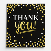 Black and Gold Birthday Thank You Card